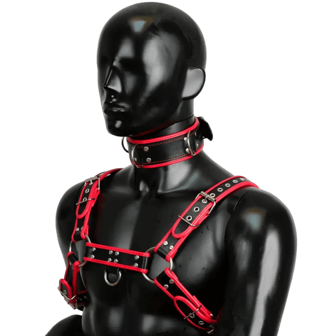 Harness, Cuff, Collar Bundle Red