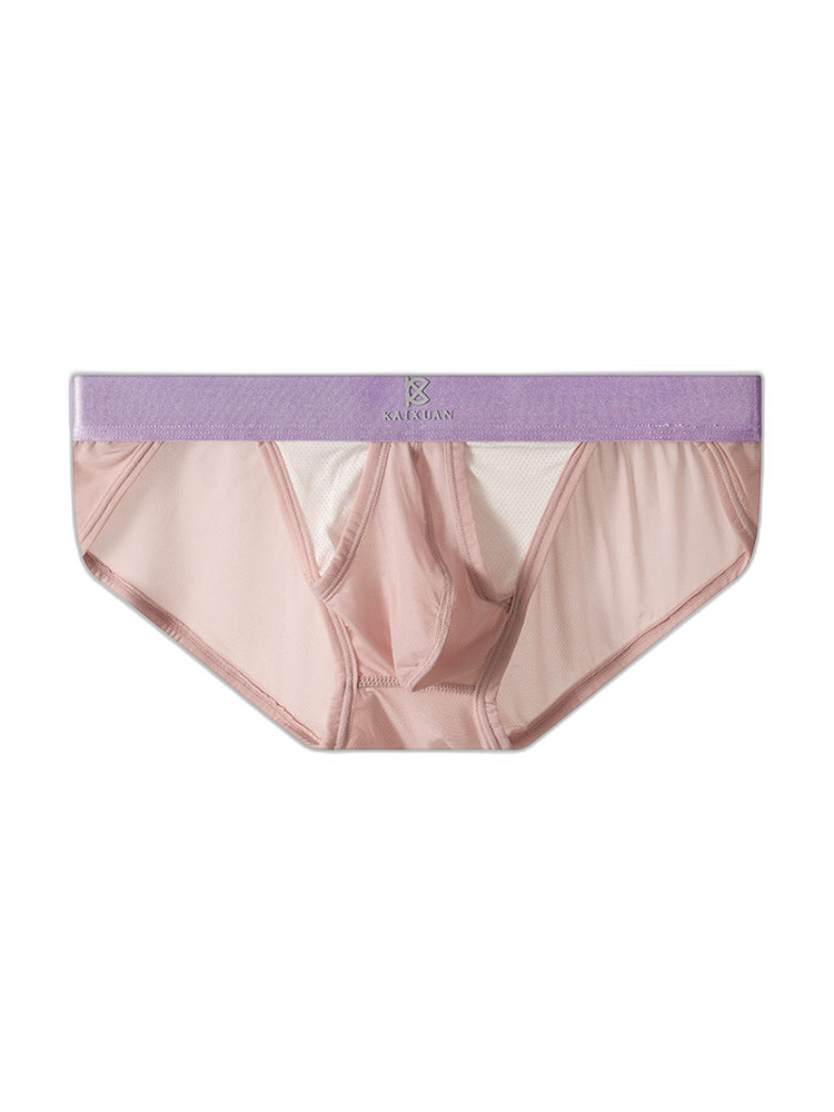 3 Pack Men's Ice Silk Breathable Mesh Low-Rise Classic Briefs