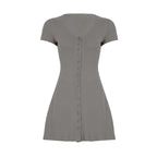 French Romantic Girl Style Base Breasted Knitted Dress