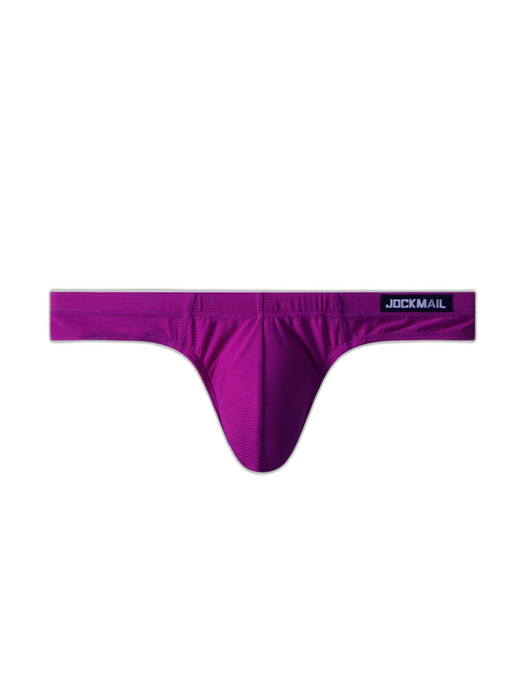 Men's Simple Breathable Mesh Pouch Thong & Strings