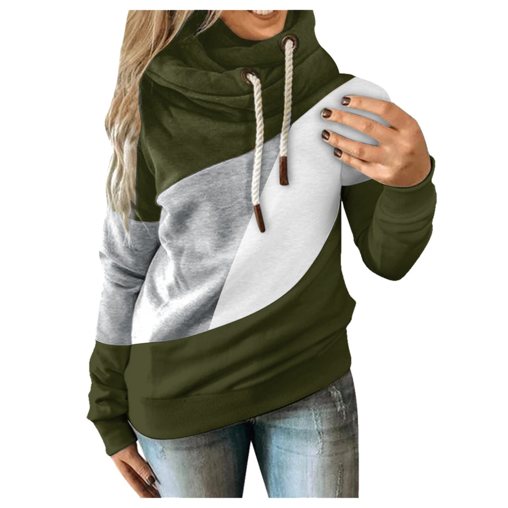 New color-blocking long-sleeved hooded sweater