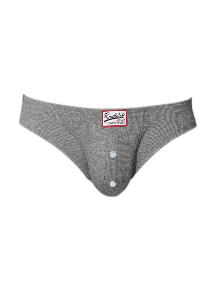 2 Pack Men's Premium Comfortable Fabric Low-Rise U-Shaped Button Fly Briefs