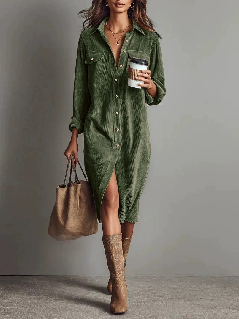 The Chic Edit – Women’s Button-Down Collar Casual Dress