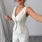 The Power Set – Women’s Sleeveless Vest & High Waist Trousers Co-ord