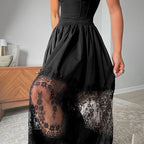 Women's Loose-Fit Lace-Panel Jogger Pants
