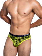 3 Pack Men's Low-Waist Sexy Big Mesh Breathable Transparent Sports Briefs