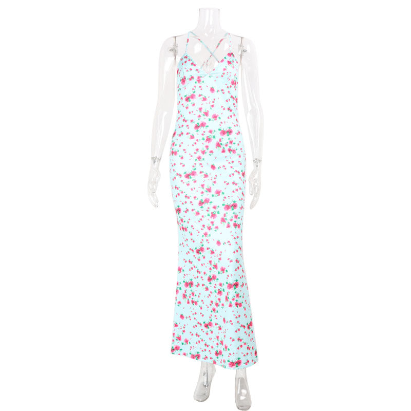 Women's Fashionable And Sexy Printed Strap Dress