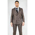 STZ92 - Men's Brown Double Breasted 2 Piece Suit