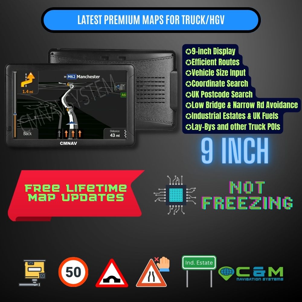 9" CMNAV Advanced Truck Plus (256 MB RAM)
