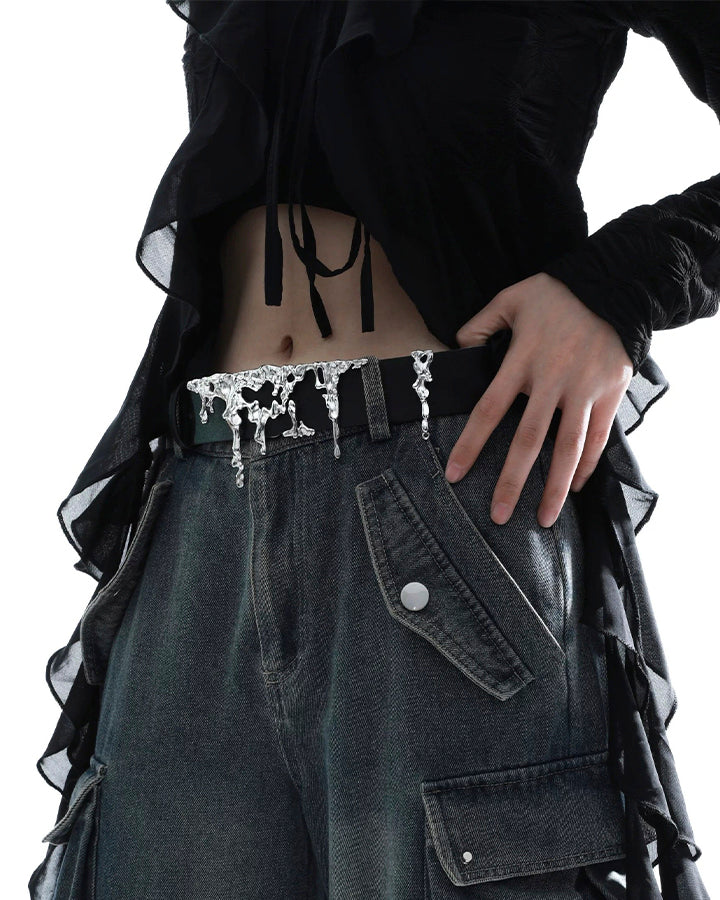 New Lava Relief Leather Belt