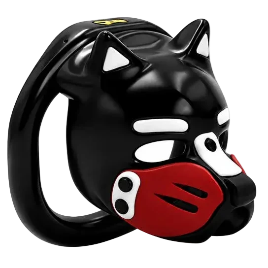Pup Hood Chastity Cage Red