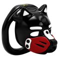 Pup Hood Chastity Cage Red