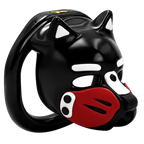 Pup Hood Chastity Cage Red