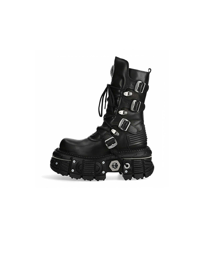 New High-Top Buckled Gothic Boots