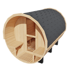 KOVE Outdoor Barrel Sauna – 5–6 Person Garden Sauna with 6kW Harvia Electric Heater