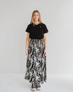 Zuri Multicolour Zebra Twirl Print Multifunctional Maxi Skirt