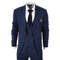 IM1 Men's Classic Plain Navy 3 Piece Suit
