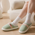 Household Warm Slugged Bottom Non-slip Plush Slippers
