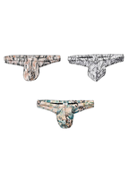 3 Pack Men's Ice Silk Comfy Waistband Low-Rise Sexy Stretch Thong
