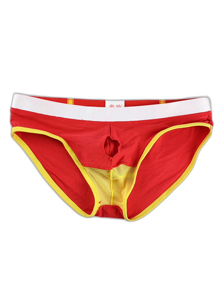 Men's Breathable Cotton Pouch Briefs with Fly