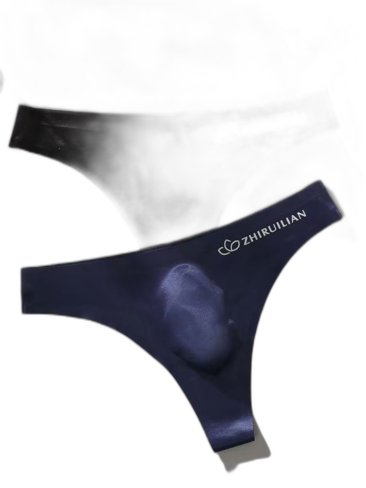 4-pack Men's Sexy Solid Color Letter Seamless Thong