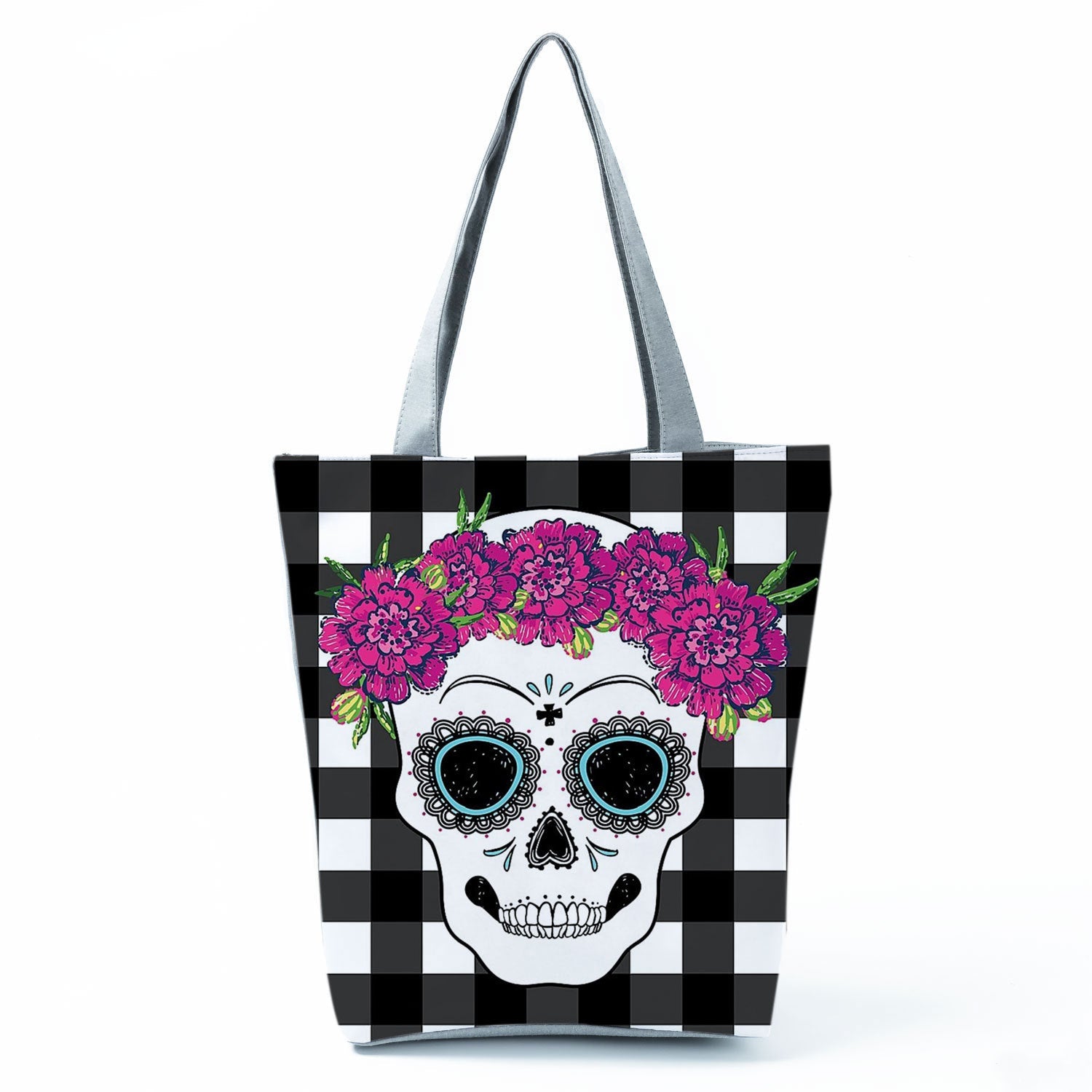 Portable Large Capacity Skull Printed Handbag