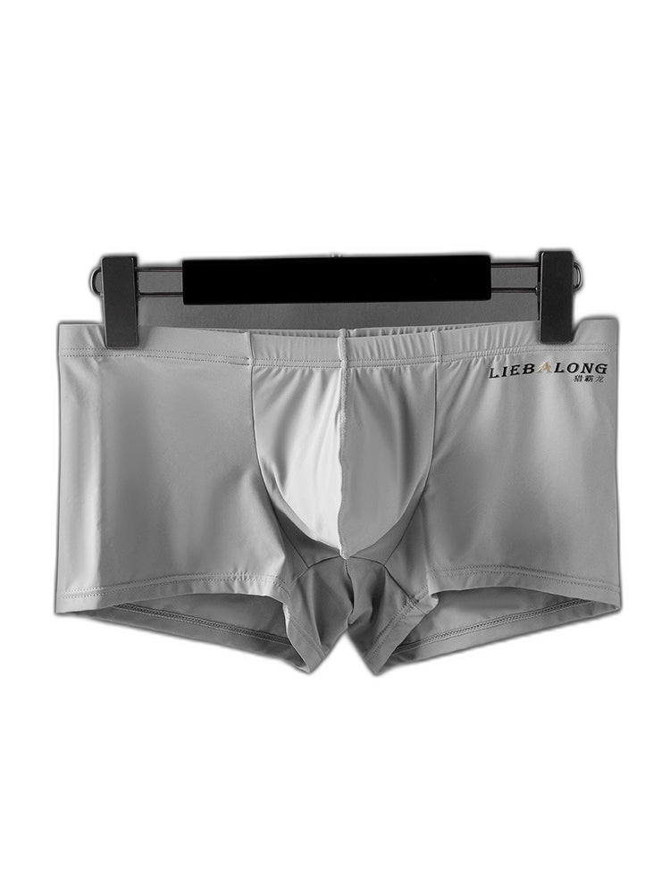 3 Pack Men's Breathable Ice Silk Double-Layered Big Pouch Sexy Boxer Briefs