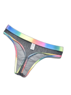3-pack Men's Rainbow Trim Sheer Mesh Thong