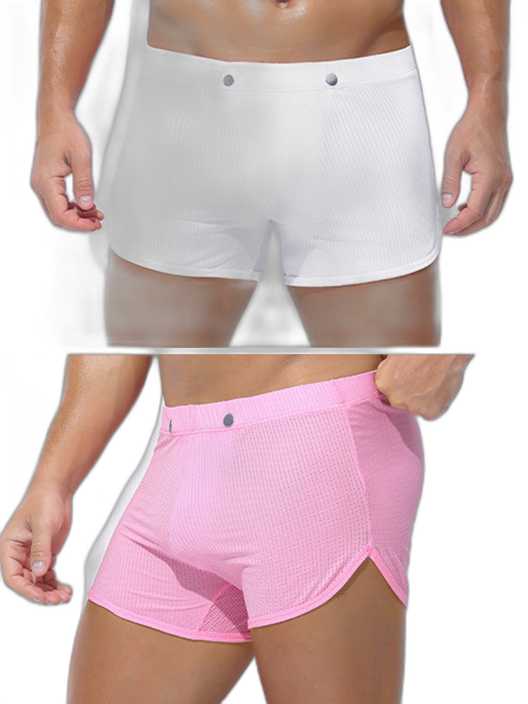 2 Pack Men's Breathable Mesh Boxer Briefs