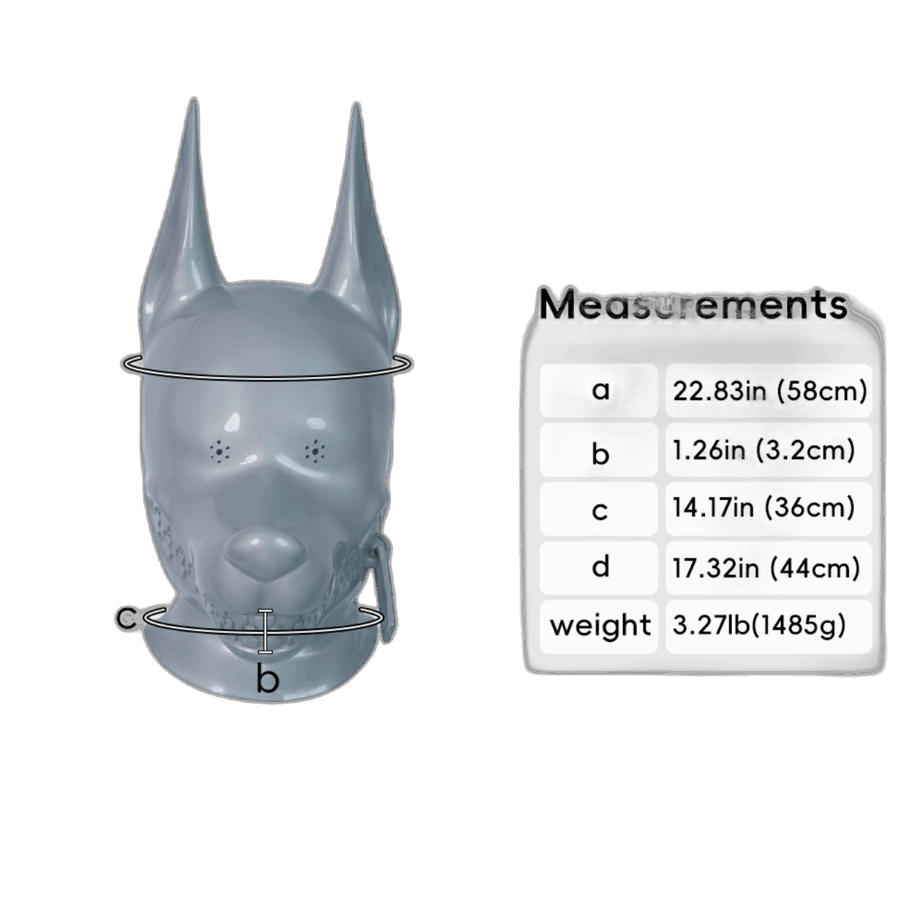 Furrjoi Zipper Dog Hood Silver Perforated Eyes