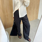 Loose And Comfortable Polka-dot Long Straight-leg Pants