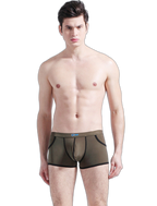 3 Pack Men's Long Leg Boxer Briefs Made of Ultra-Thin Ice Silk with Anti-Wear Elastic