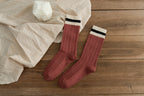 Women's Chunky-knit Rabbit-fur Ankle Socks Mid-calf Length