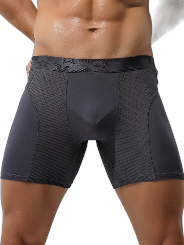 Men's Long Anti-Chafing Athletic Boxer Briefs
