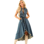 Sleeveless Irregular With Personality Raw Edge Dress