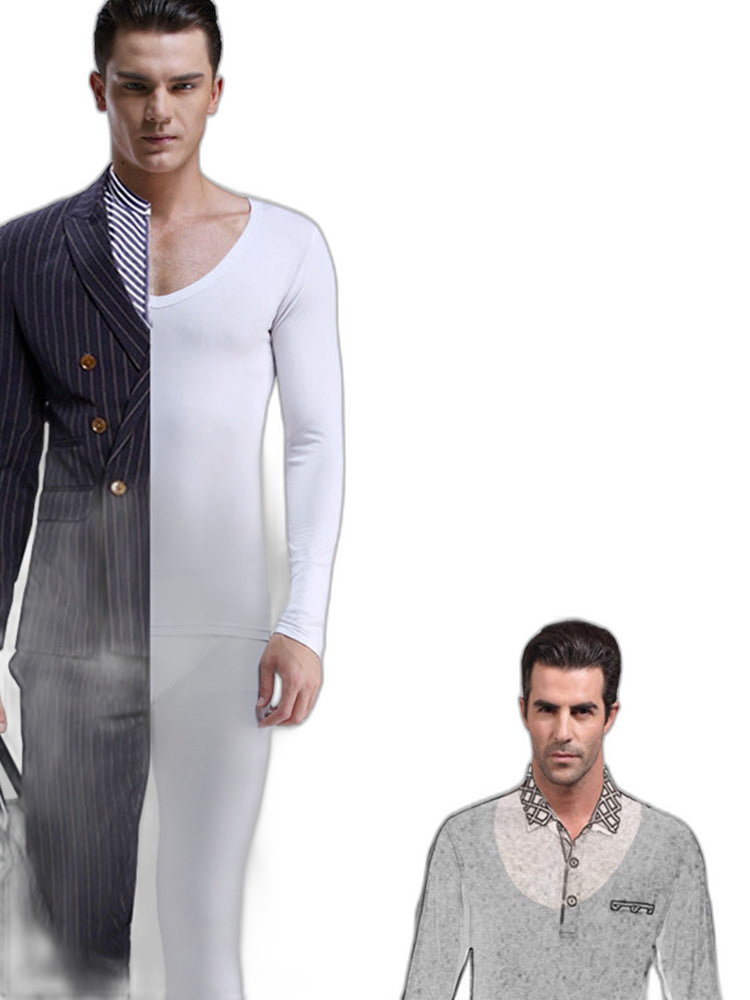 Mens Ultra Soft Low Cut V-Neck Thermal Shirt