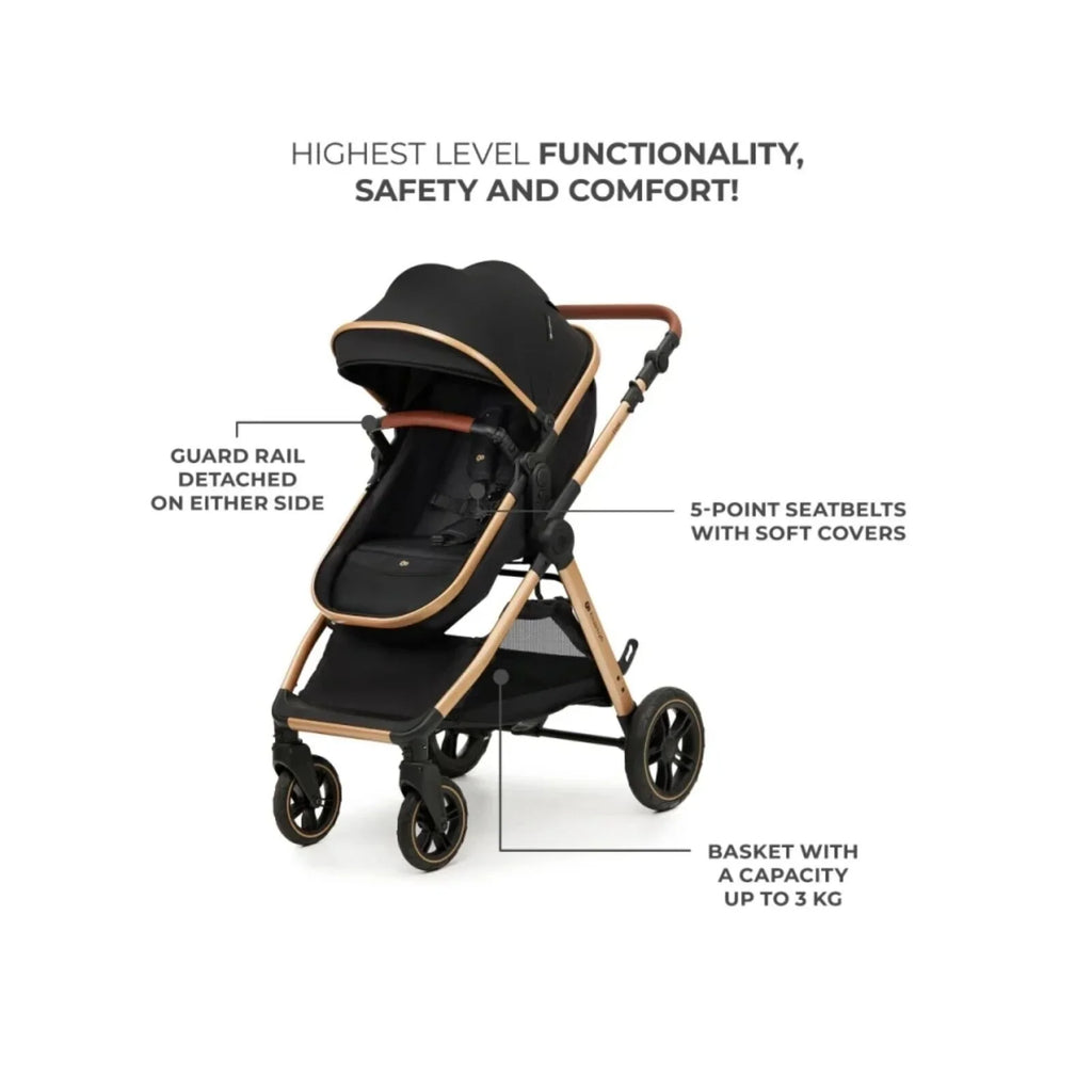Kinderkraft Esme 3-in-1 Travel System with Mink Pro Car Seat - Pure Black