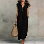 Summer Ruffle Dress With Pockets Women's Spring Elegant Casual Sleeveless A-Line Shift Dresses