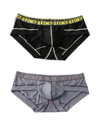 2 Pack Men's Ice-Silk Stretch Sports Briefs with 3D Pouch