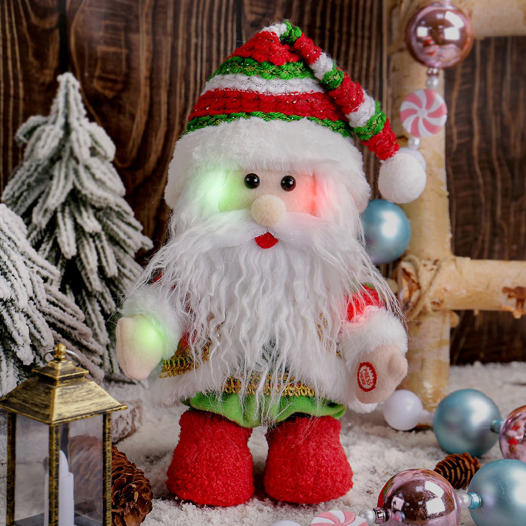 Animated Musical Santa Claus Christmas Decoration - LED Glowing Walking Figure | Electric Holiday Ornament with Music