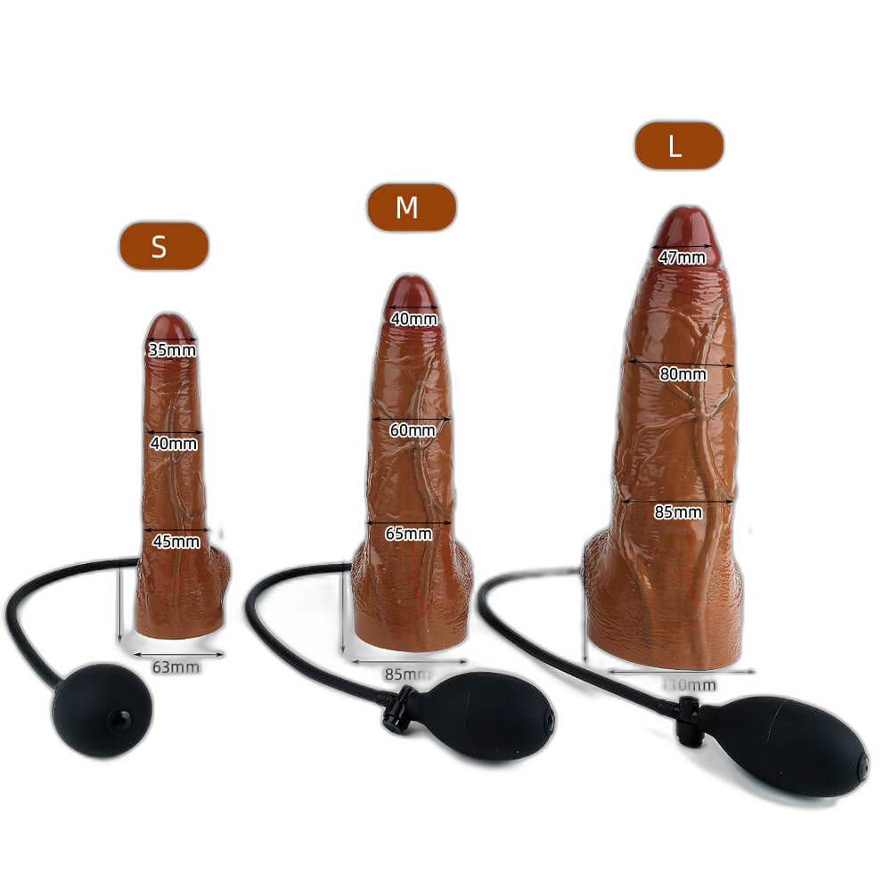 Yiren - Inflatable Dildo – Realistic Brown Expanding Dildo