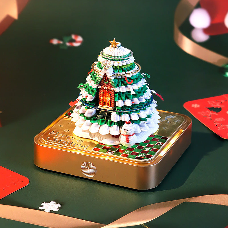 Romantic Christmas Tree 3D Paper Sculpture Calendar 2026 Label Creative Gift Decoration