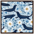 Whimsical Seal and Daisy Framed Wall Art