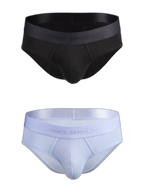 2 Pack Men’s Lightweight Cotton Pouch Briefs