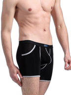 3 Pack Men's Long Leg Boxer Briefs Made of Ultra-Thin Ice Silk with Anti-Wear Elastic