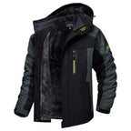 Winter Hooded Jacket Fashion Casual Warm Fleece Coat Windproof Rainproof Parka Windbreaker Men's Top