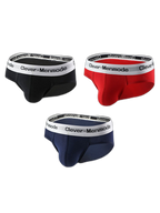 3 Pack Men's Supportive Fit High-Stretch Ultra-Soft Cotton Classic Briefs