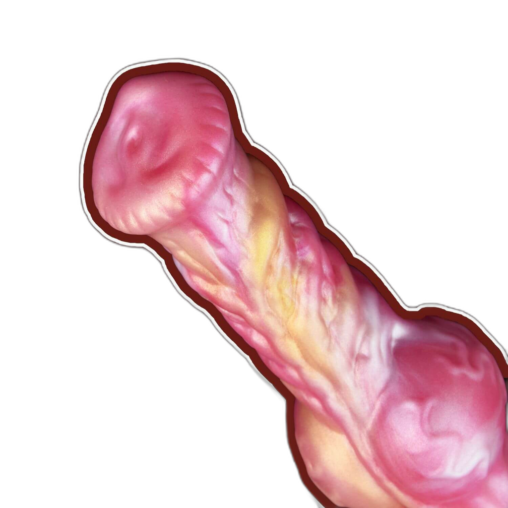 Crimson Dragon - 8.2 Inch Vibration & Thrusting  Dragon Dildo - Knot Dildo