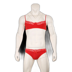 Mens Lace Lingerie Panties & Bra Set