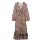 Women's Fashion French Retro Printing Dress